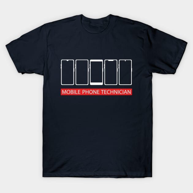 Best design mobile phone technician cell phones repairman T-Shirt by PrisDesign99